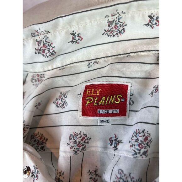 Vintage Floral Striped Ely Plains Pearl Snap - Picture 9 of 10